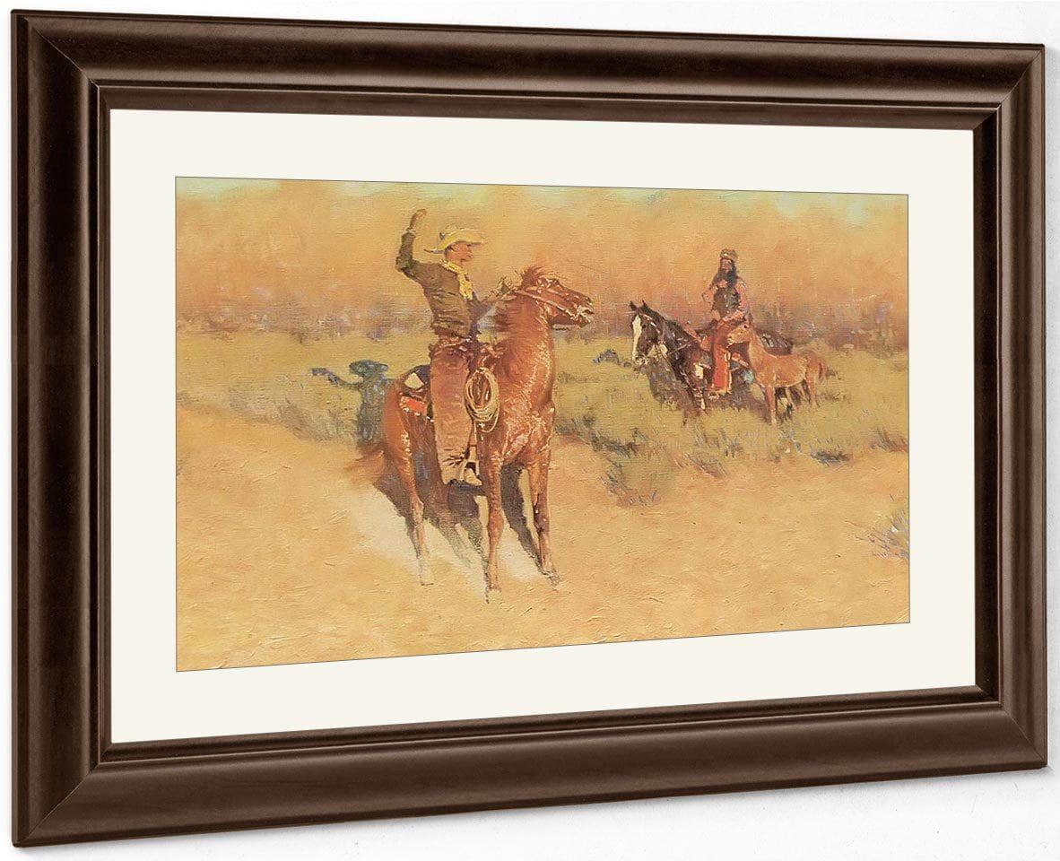 The Longhorn Cattle Sign By Frederic Remington Fine Art Print