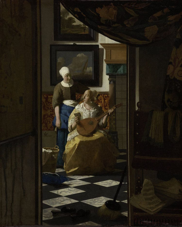 The Love Letter 1670 By Johannes Vermeer Fine Art Print