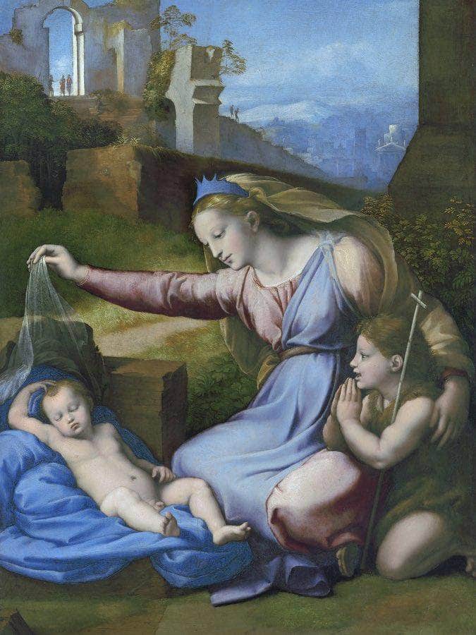 The Madonna Of The Blue Diadem By Raphael Fine Art Print