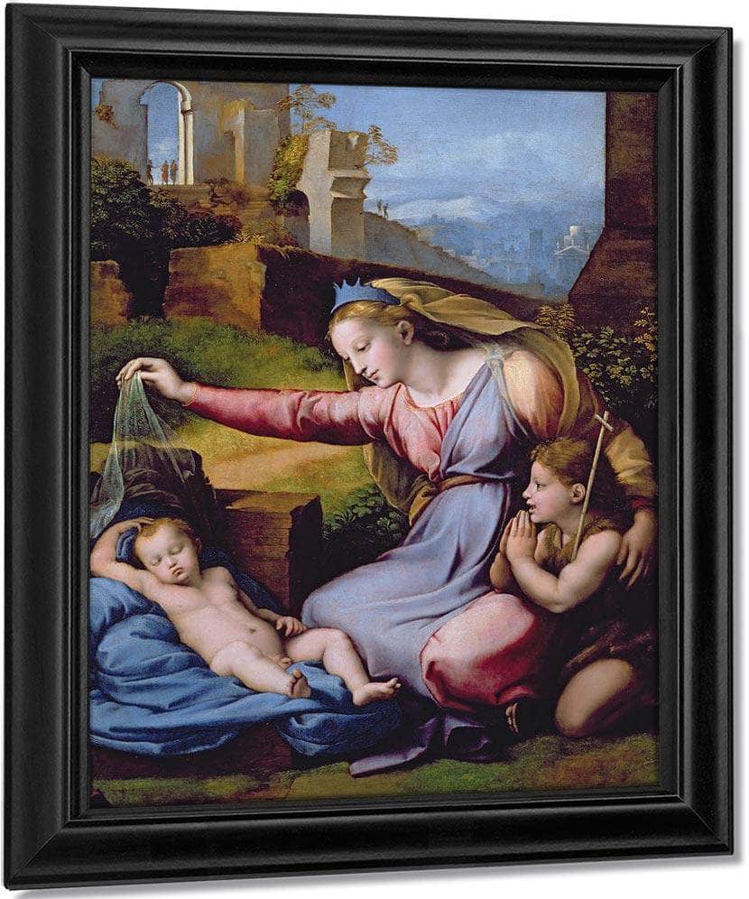The Madonna Of The Blue Diadem Or The Madonna Of The Veil By Raphael Fine Art Print