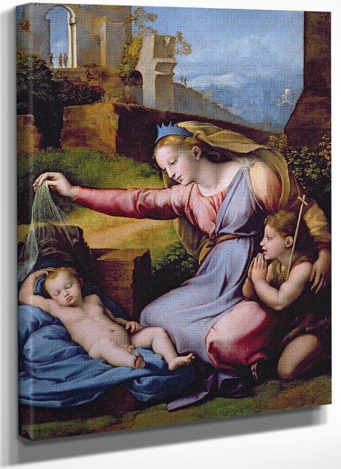 The Madonna Of The Blue Diadem Or The Madonna Of The Veil By Raphael Fine Art Print