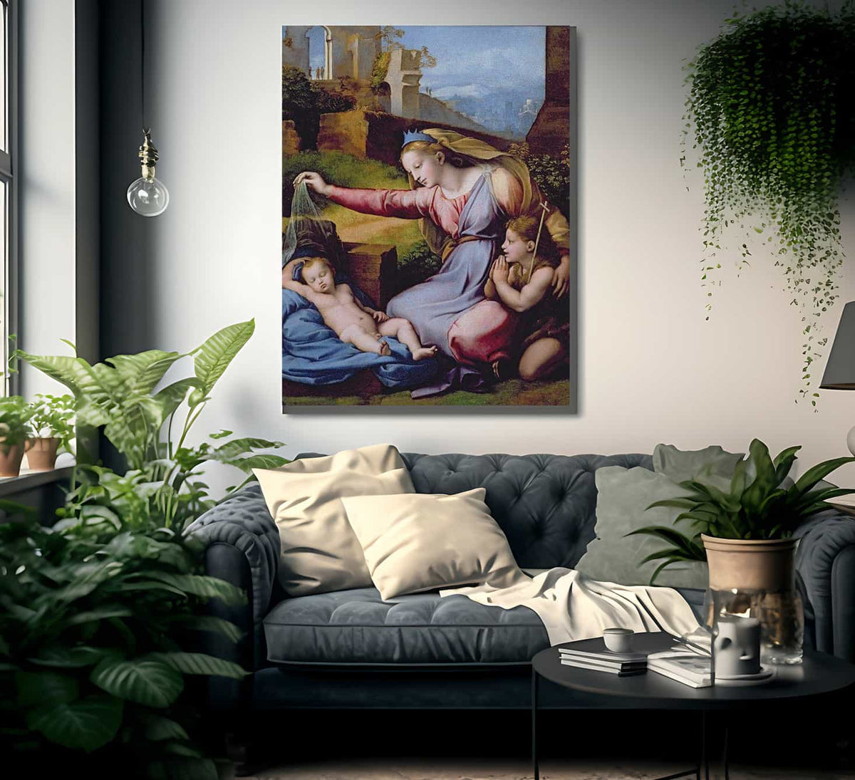 The Madonna Of The Blue Diadem Or The Madonna Of The Veil By Raphael Fine Art Print