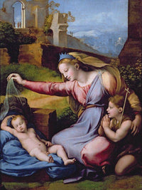 The Madonna Of The Blue Diadem Or The Madonna Of The Veil By Raphael Fine Art Print
