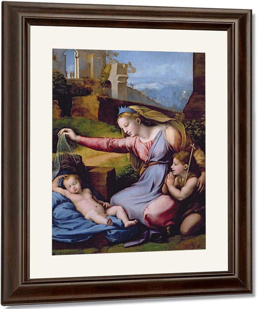 The Madonna Of The Blue Diadem Or The Madonna Of The Veil By Raphael Fine Art Print