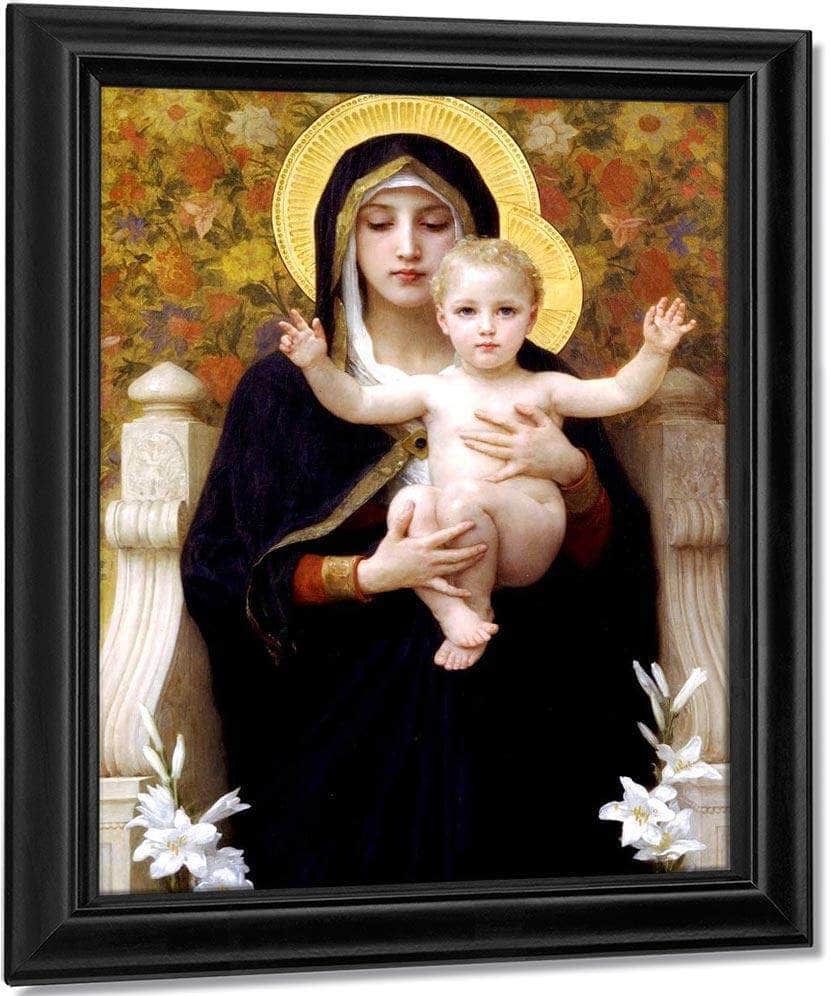 The Madonna Of The Lilies 1899 By William Adolphe Bouguereau Fine Art Print