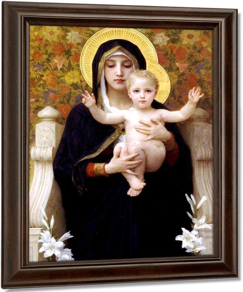 The Madonna Of The Lilies 1899 By William Adolphe Bouguereau Fine Art Print