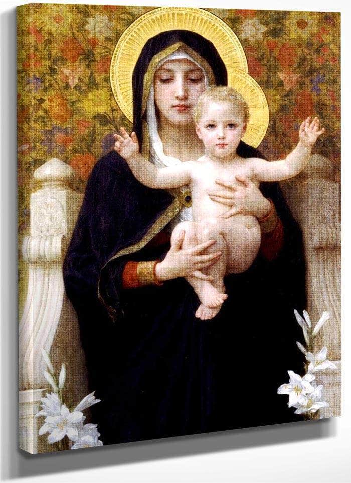 The Madonna Of The Lilies 1899 By William Adolphe Bouguereau Fine Art Print