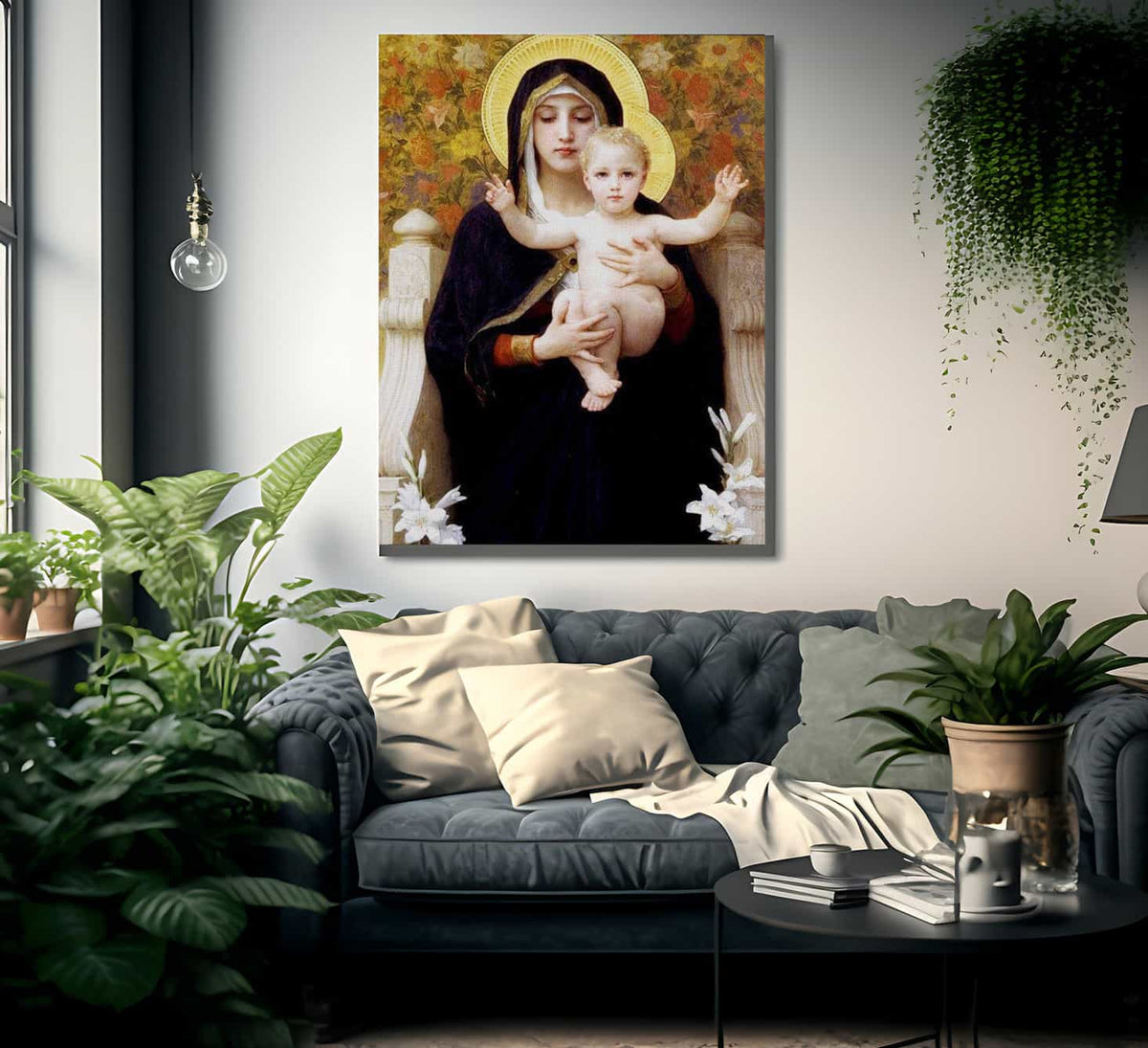 The Madonna Of The Lilies 1899 By William Adolphe Bouguereau Fine Art Print