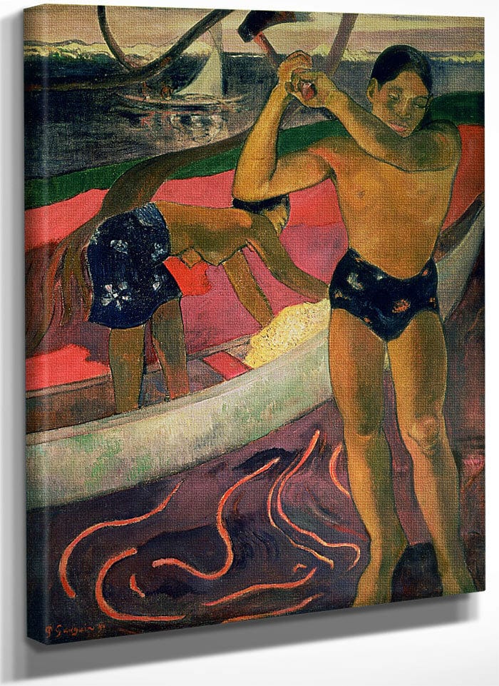 The Man With An Axe By Eugene Henri Paul Gauguin Fine Art Print