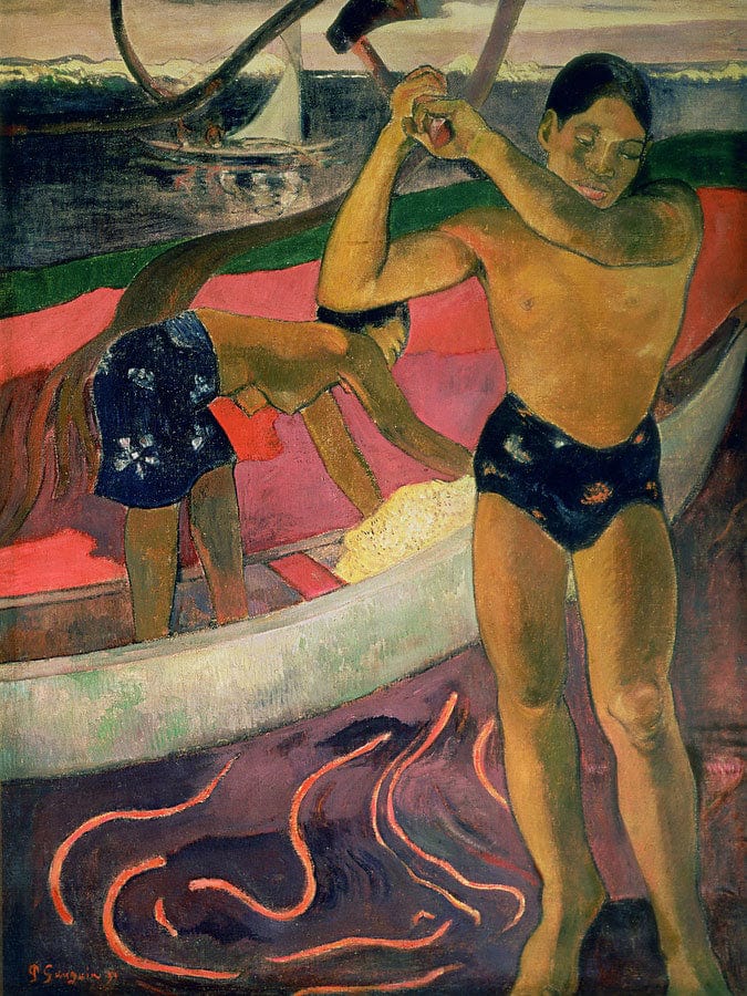 The Man With An Axe By Eugene Henri Paul Gauguin Fine Art Print