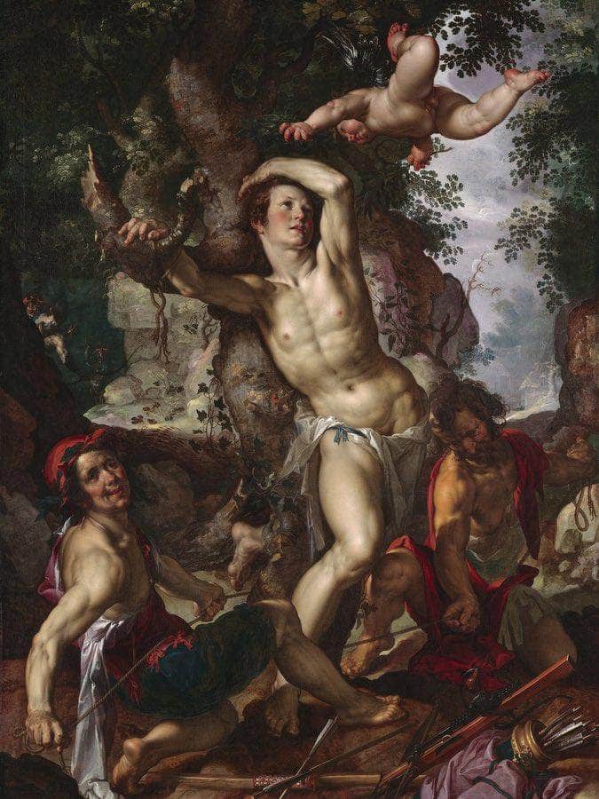 The Martyrdom Of Saint Sebastian By Joachim Wtewael Fine Art Print