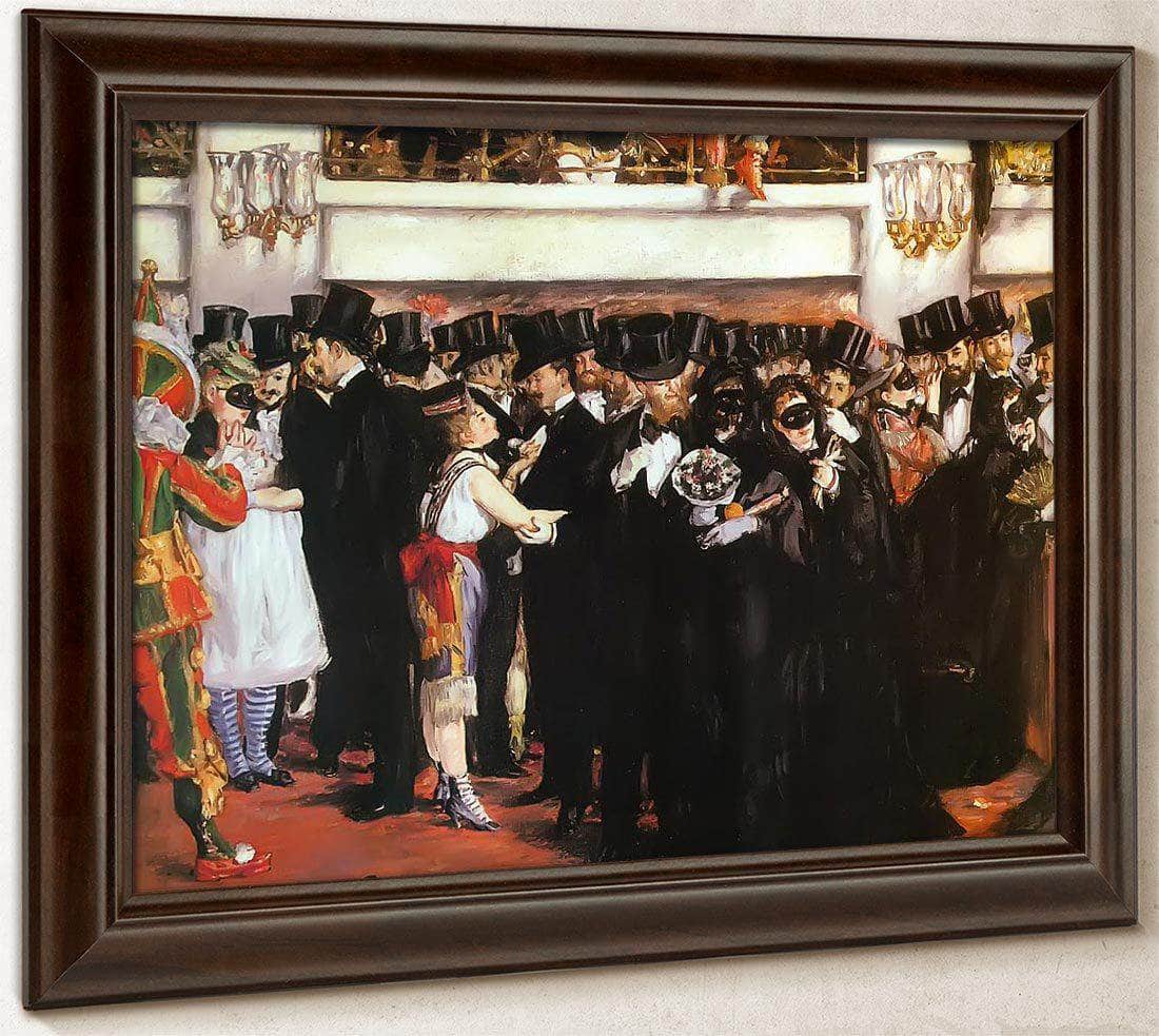 値下げしました！EDOUARD MANET 複製画 The Masked Ball At The Opera By Edoua Print, Canvas Art, Framed