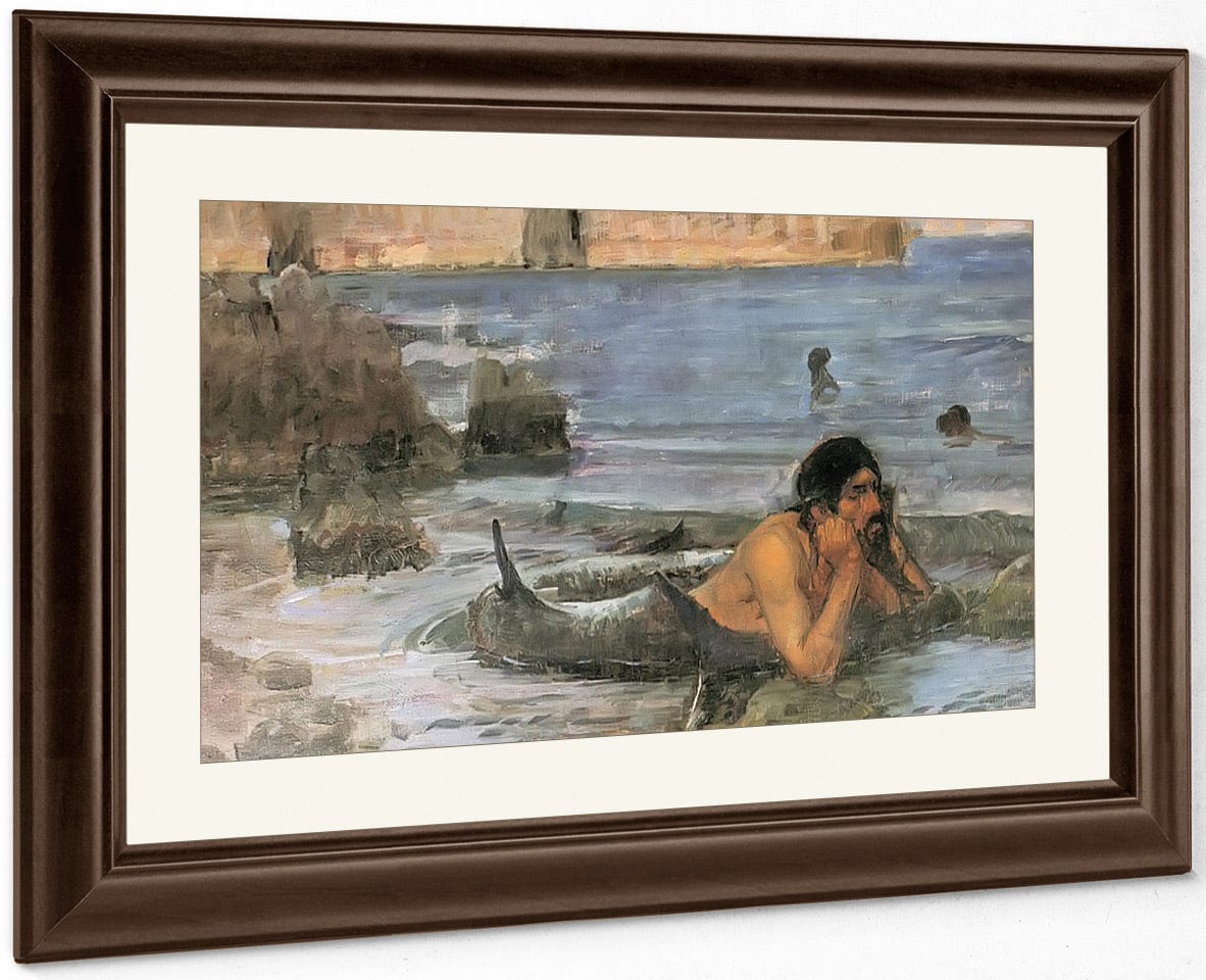 The Merman By John Waterhouse Fine Art Print