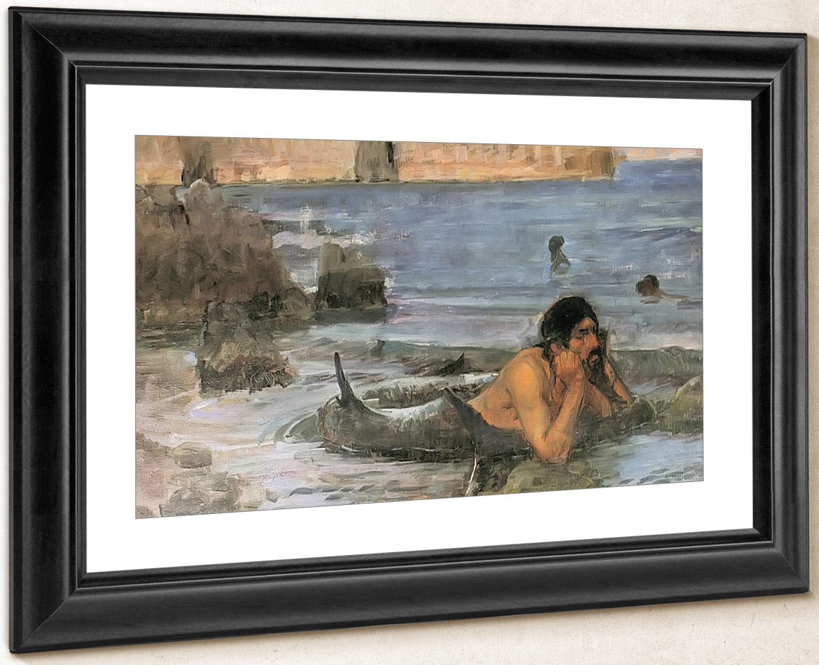 The Merman By John Waterhouse Fine Art Print
