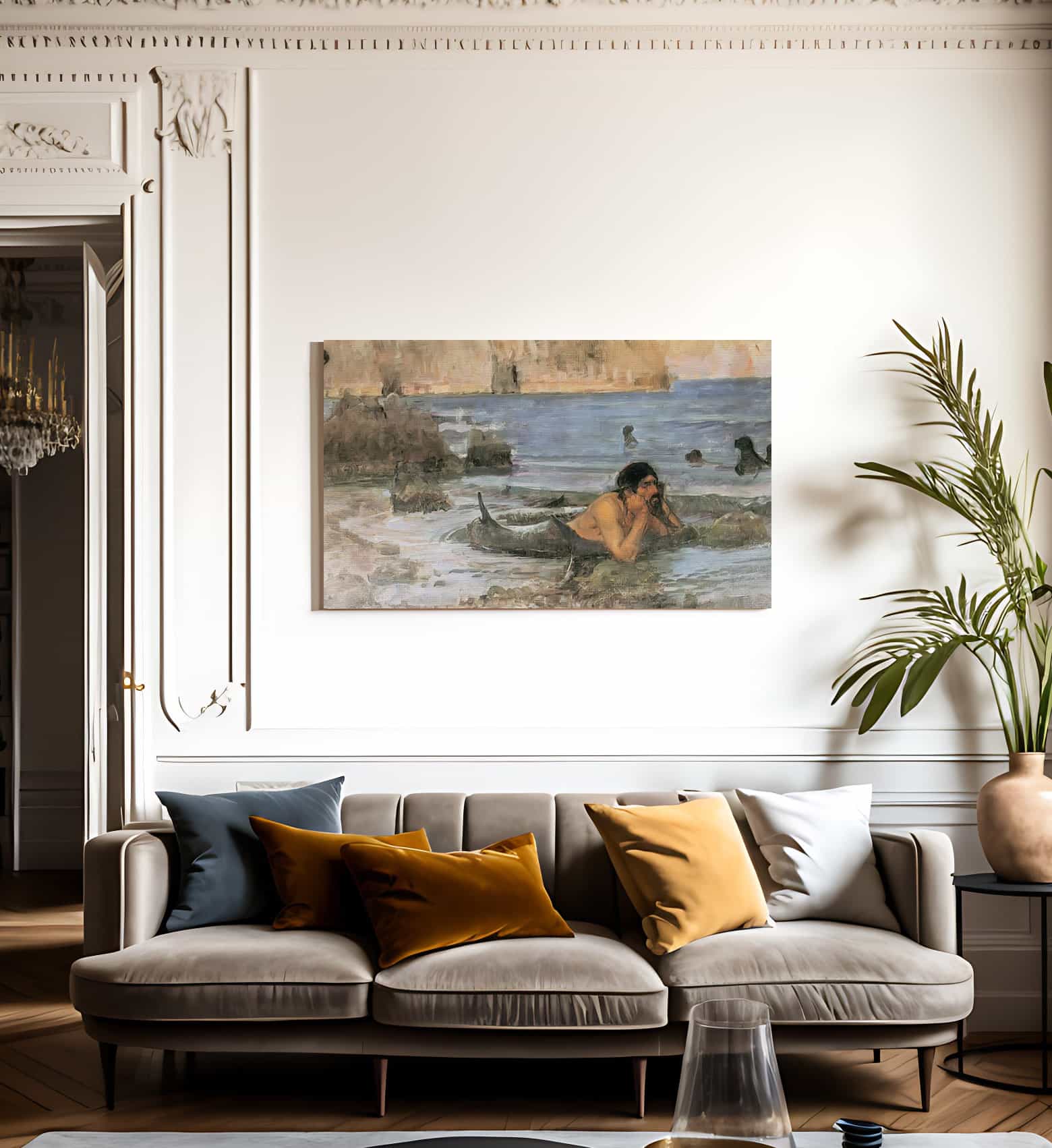 The Merman By John Waterhouse Fine Art Print
