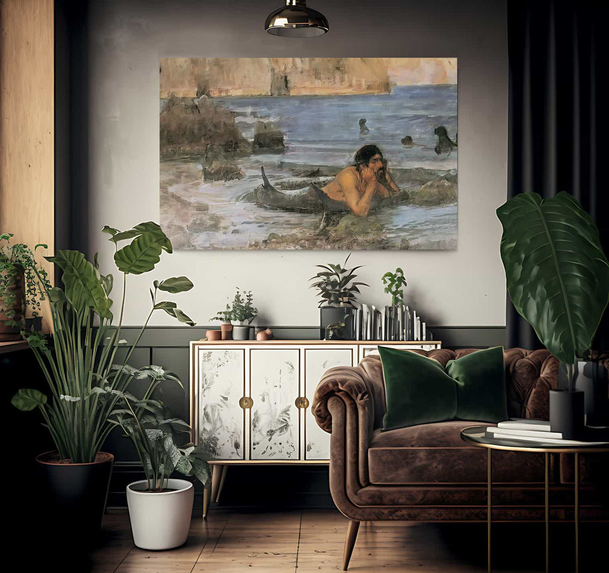 The Merman By John Waterhouse Fine Art Print