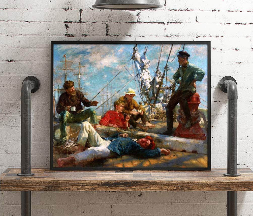 The Midday Rest Painting Henry Scott Tuke Canvas Art Fine Art Print