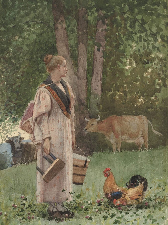 The Milk Maid By Winslow Homer Fine Art Print