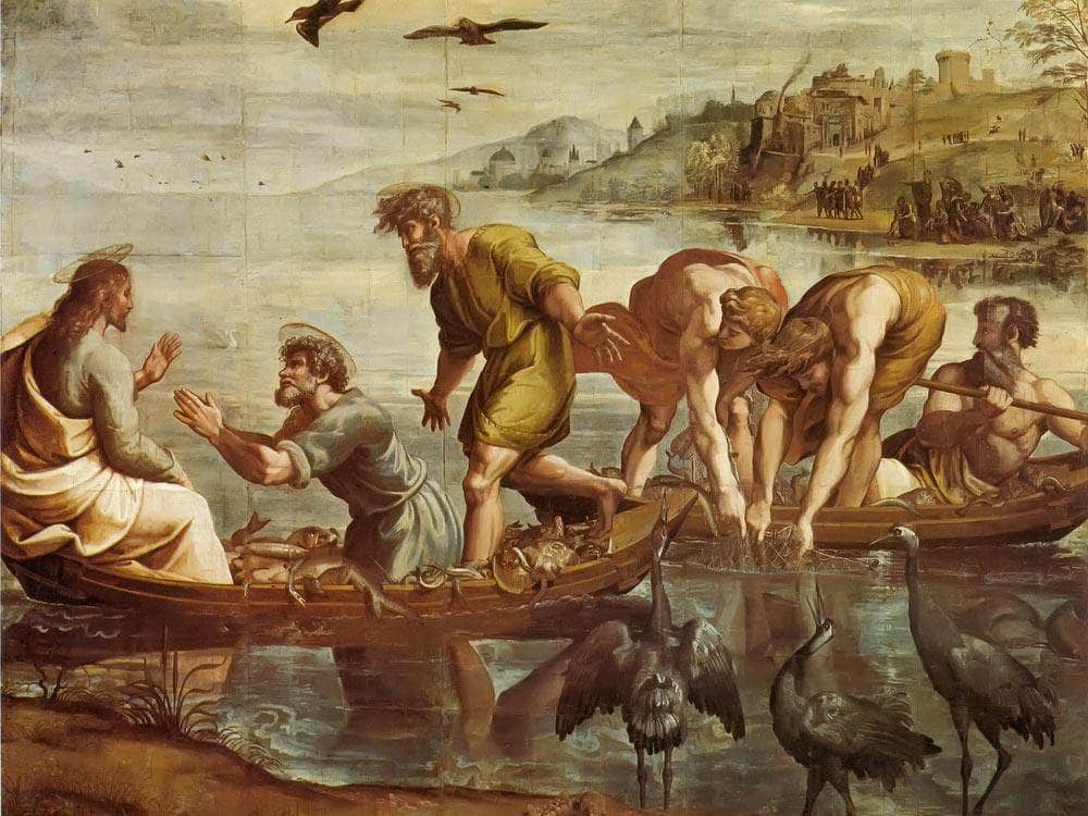 The Miraculous Draught Of Fishes By Raphael Fine Art Print
