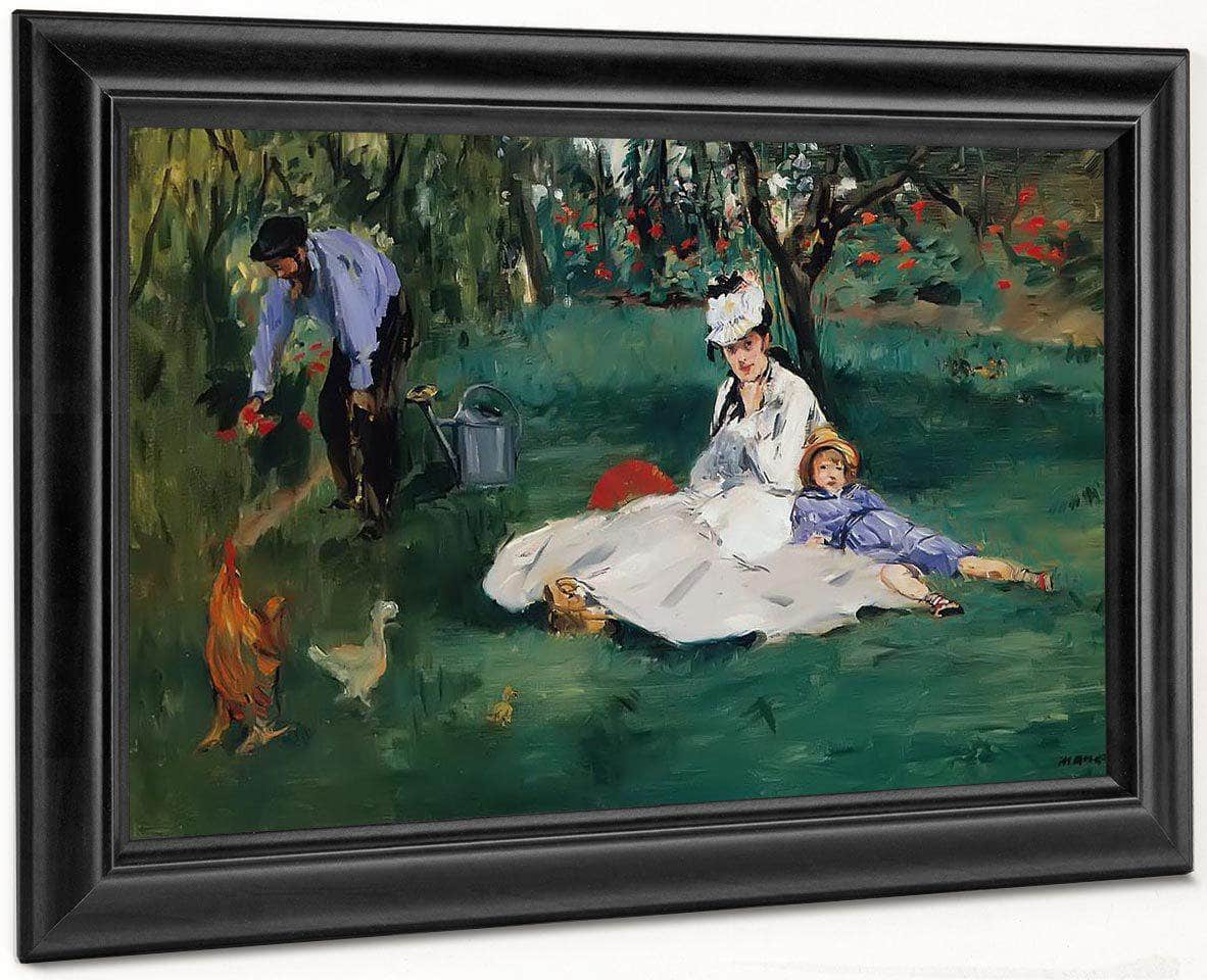 The Monet Family In The Garden By Edouard Manet Fine Art Print