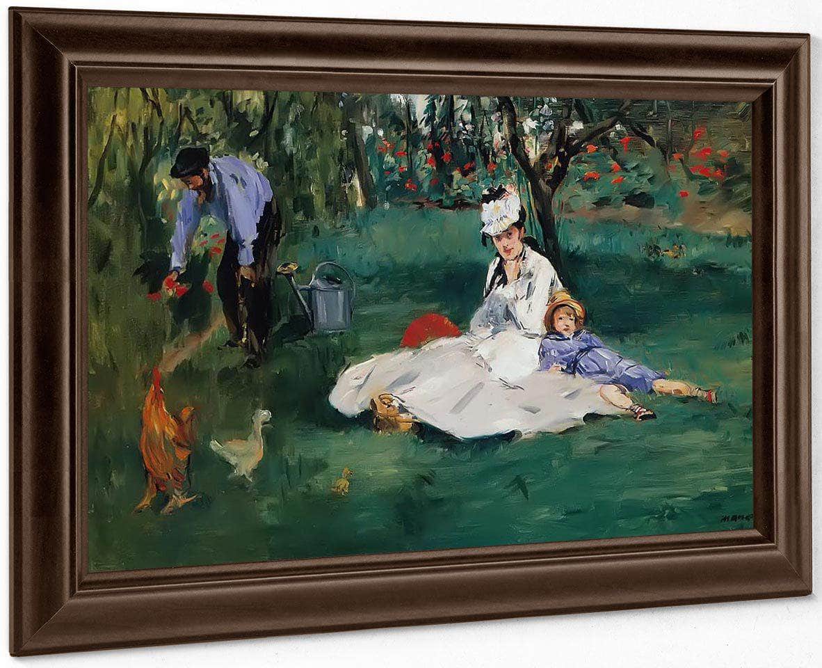 The Monet Family In The Garden By Edouard Manet Fine Art Print