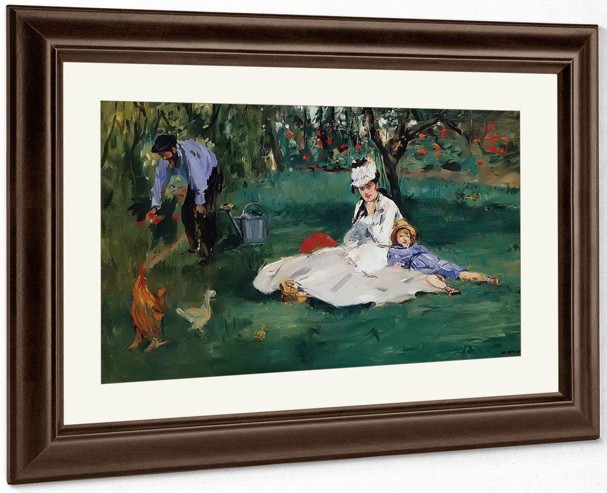 The Monet Family In The Garden By Edouard Manet Fine Art Print
