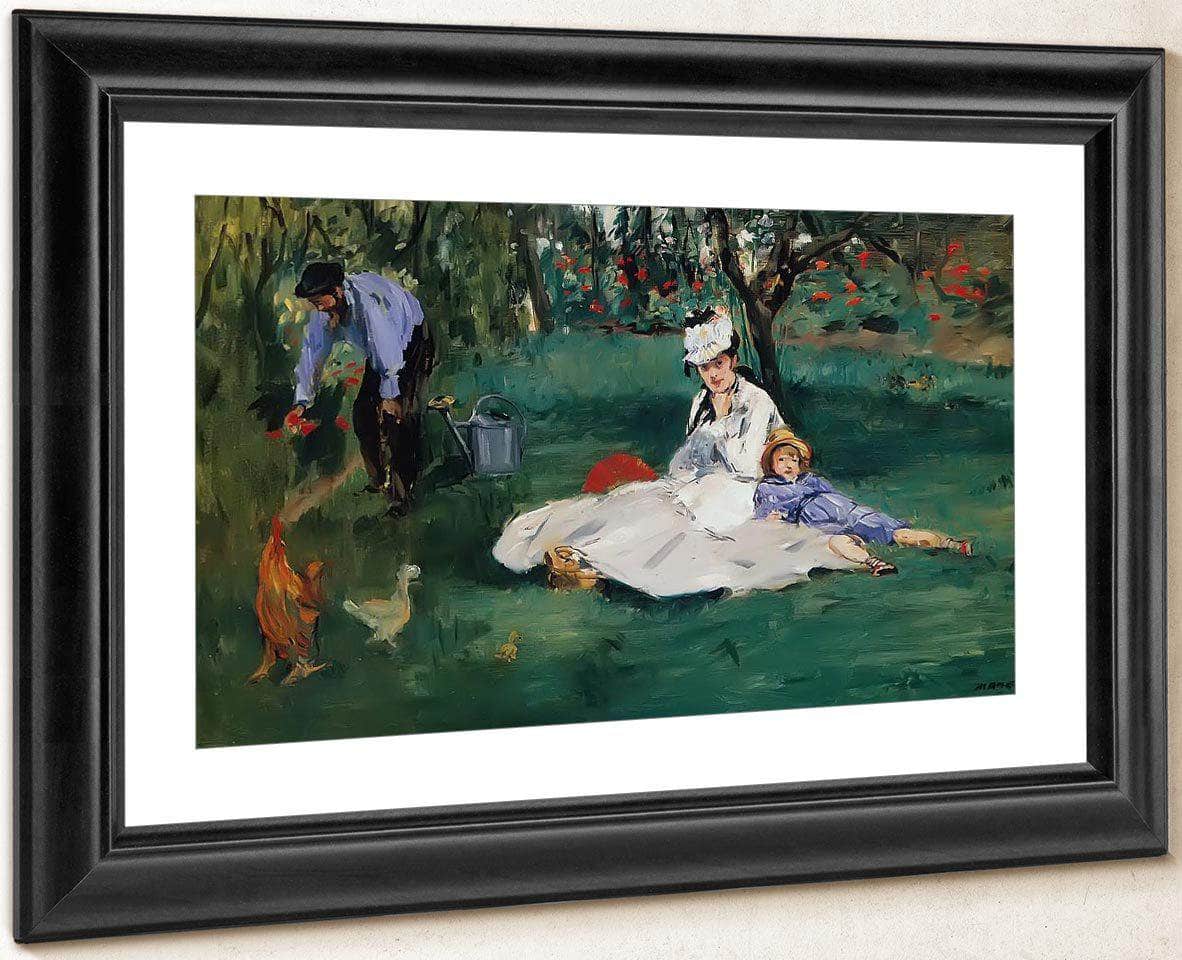 The Monet Family In The Garden By Edouard Manet Fine Art Print