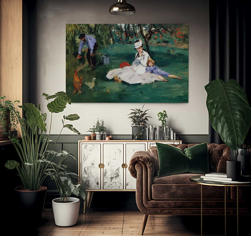 The Monet Family In The Garden By Edouard Manet Fine Art Print