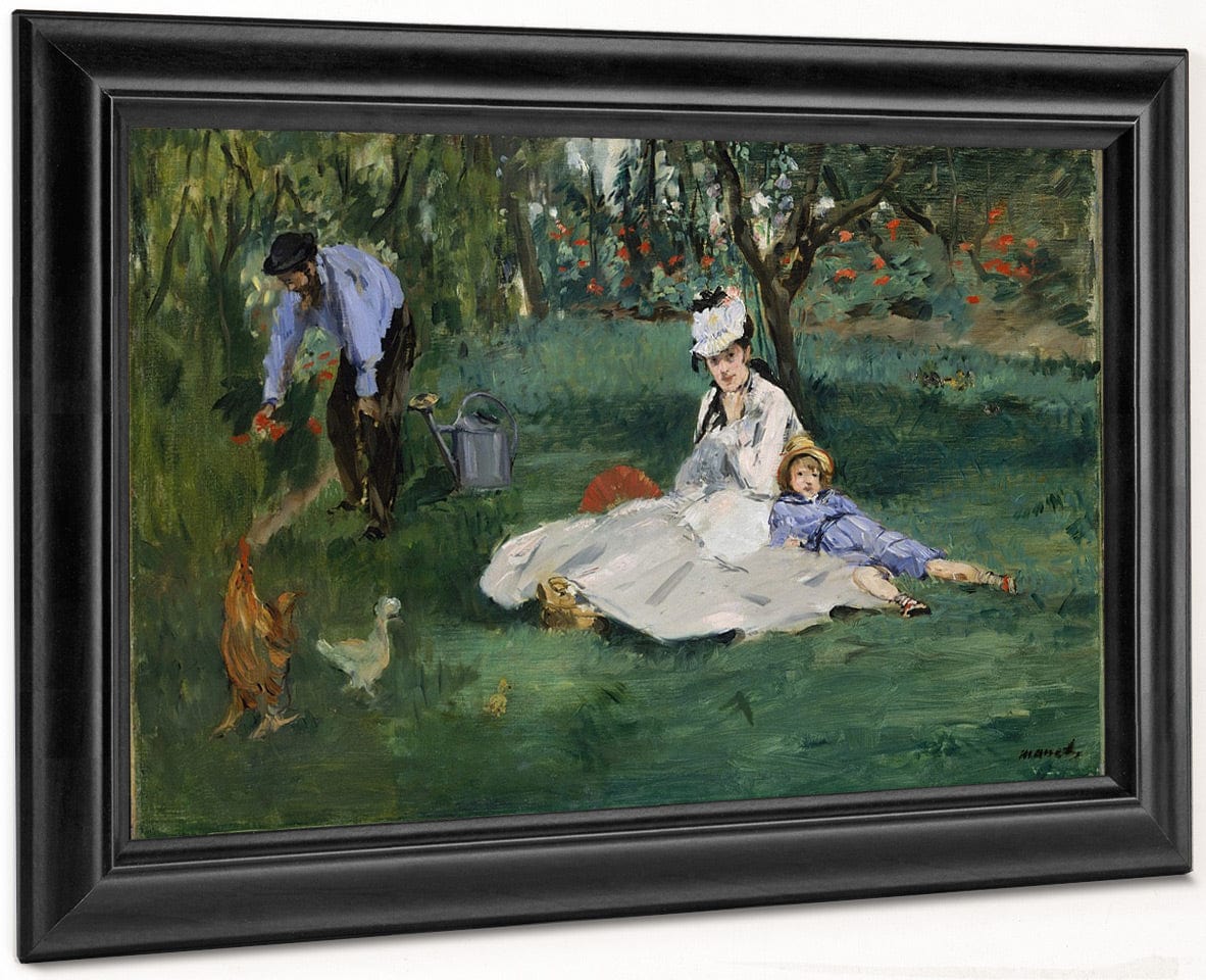 The Monet Family In Their Garden At Argenteuil By Edouard Manet Fine Art Print