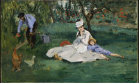 The Monet Family In Their Garden At Argenteuil By Edouard Manet Fine Art Print