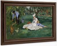 The Monet Family In Their Garden At Argenteuil By Edouard Manet Fine Art Print