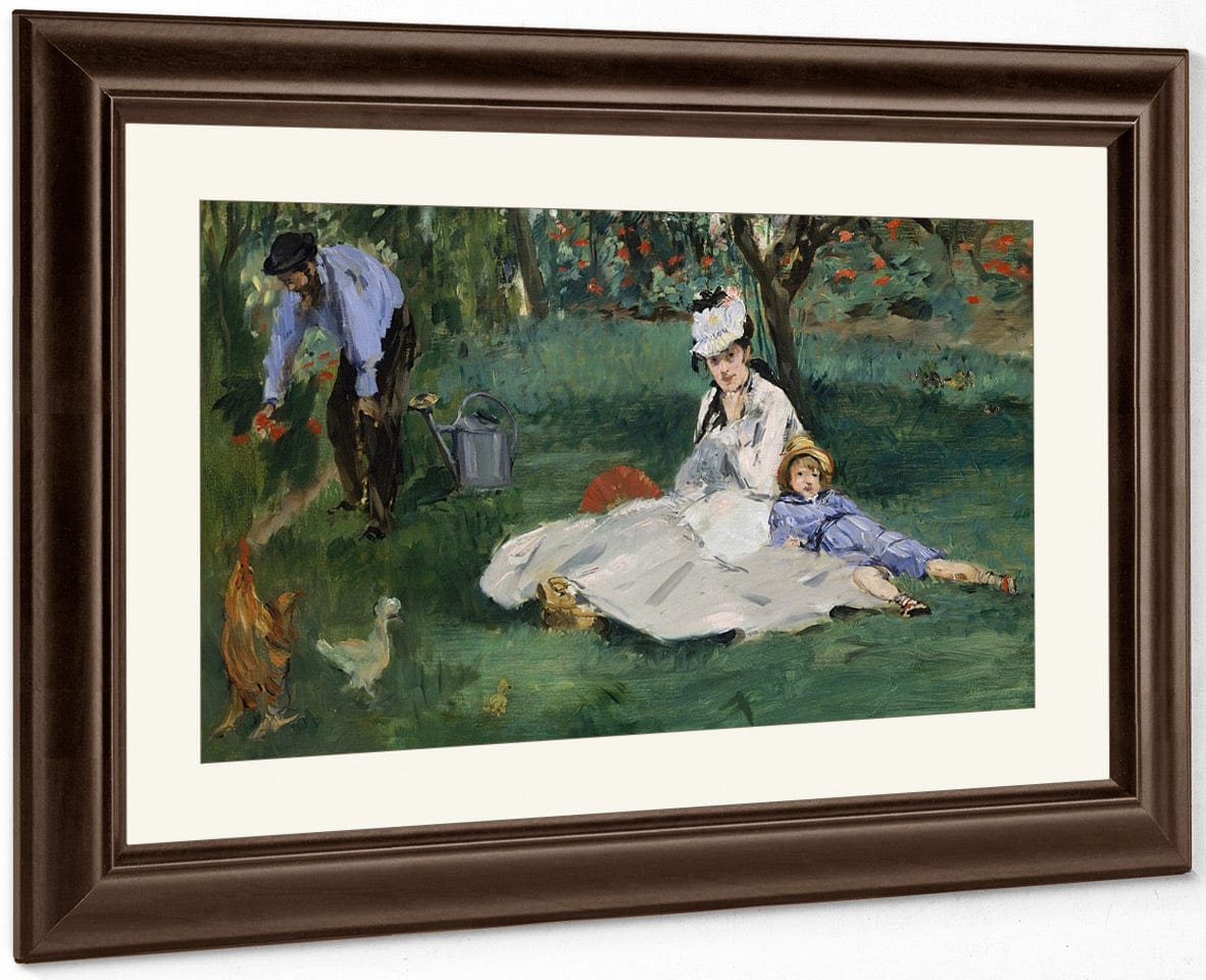 The Monet Family In Their Garden At Argenteuil By Edouard Manet Fine Art Print