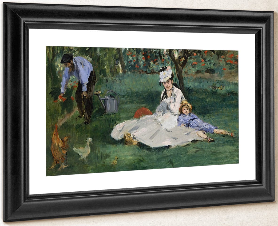 The Monet Family In Their Garden At Argenteuil By Edouard Manet Fine Art Print