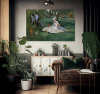 The Monet Family In Their Garden At Argenteuil By Edouard Manet Fine Art Print