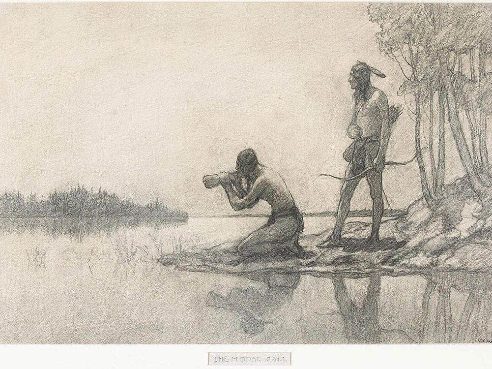 The Moose Call By NC Wyeth Fine Art Print