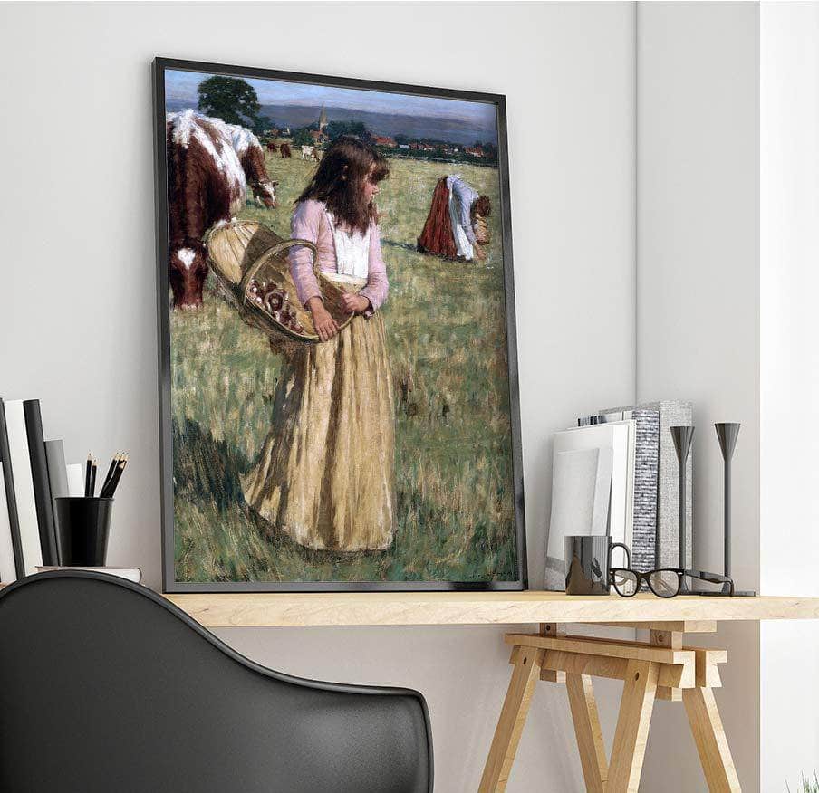 The Mushroom Gatherers Painting Henry Herbert La Thangue Canvas Art Fine Art Print