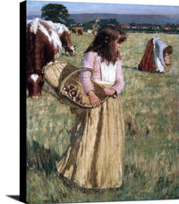 The Mushroom Gatherers Painting Henry Herbert La Thangue Canvas Art Fine Art Print