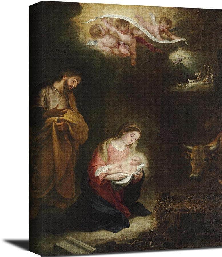 The Nativity With The Annunciation To The Shepherds Beyond Bartolome Esteban Murillo Reproduction Fine Art Print