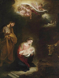 The Nativity With The Annunciation To The Shepherds Beyond Bartolome Esteban Murillo Reproduction Fine Art Print