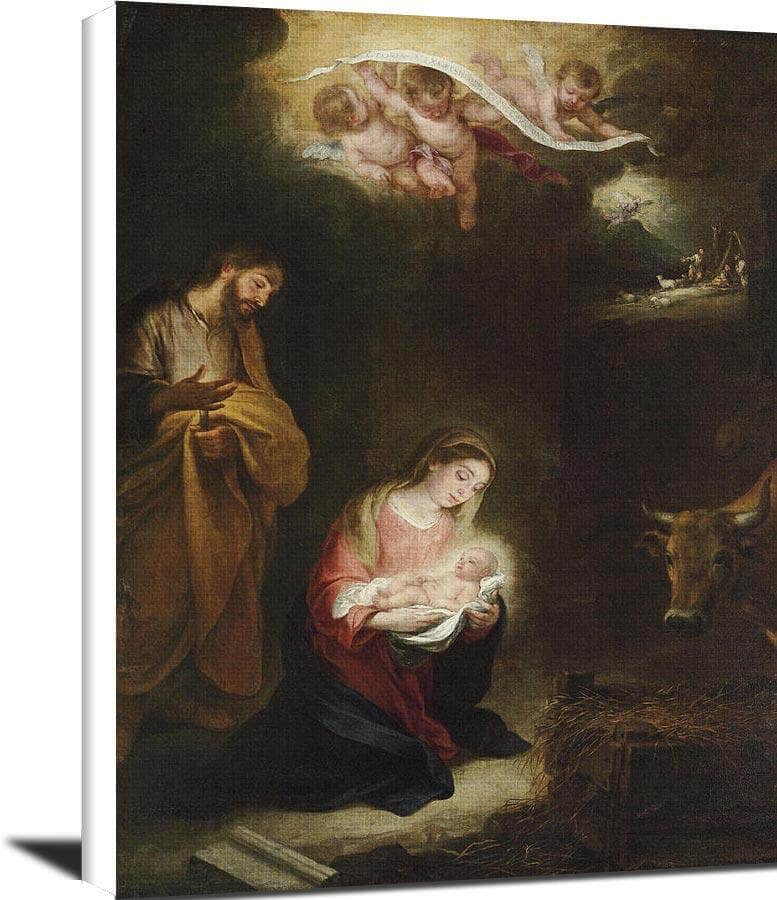 The Nativity With The Annunciation To The Shepherds Beyond Bartolome Esteban Murillo Reproduction Fine Art Print