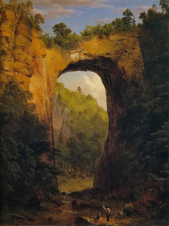 The Natural Bridge Virginia By Fredric Edwin Church Fine Art Print
