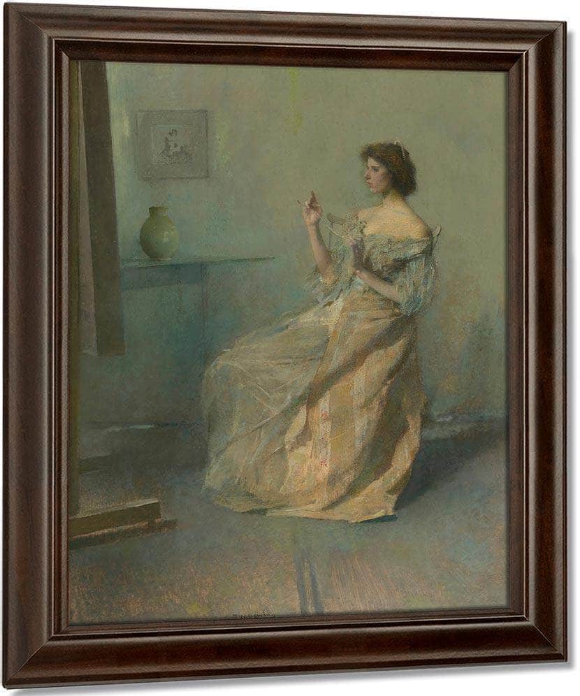 The Necklace By Thomas Wilmer Dewing Fine Art Print