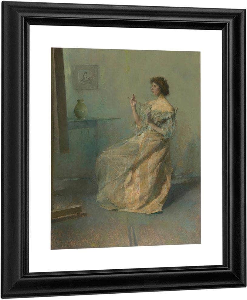 The Necklace By Thomas Wilmer Dewing Fine Art Print