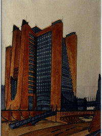 The New City House Stairs With External Lifts 1914 Milan Private Collection By Antonio Sant'elia Fine Art Print