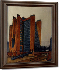 The New City House Stairs With External Lifts 1914 Milan Private Collection By Antonio Sant'elia Fine Art Print