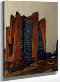 The New City House Stairs With External Lifts 1914 Milan Private Collection By Antonio Sant'elia Fine Art Print