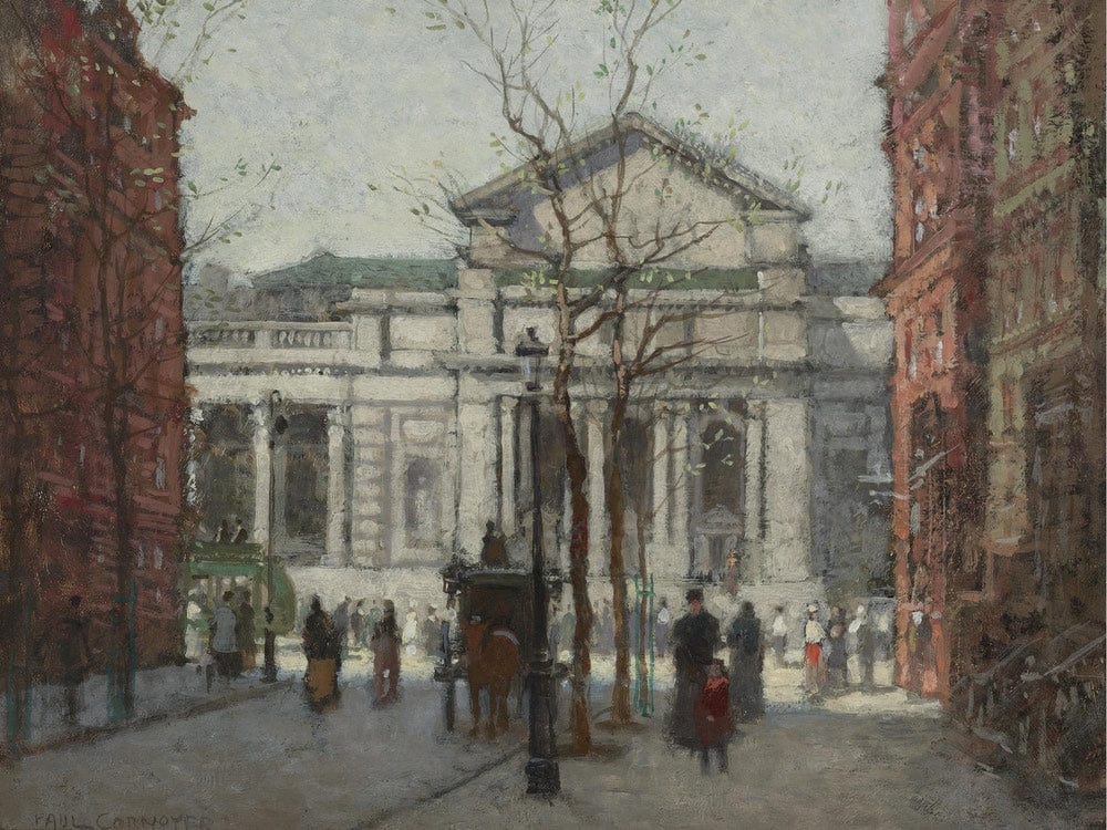 The New York Public Library By Paul Cornoyer Fine Art Print