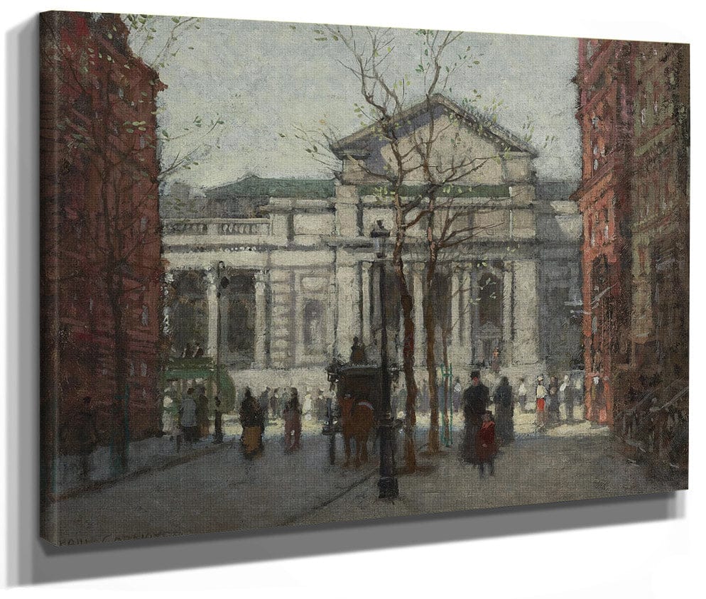 The New York Public Library By Paul Cornoyer Fine Art Print