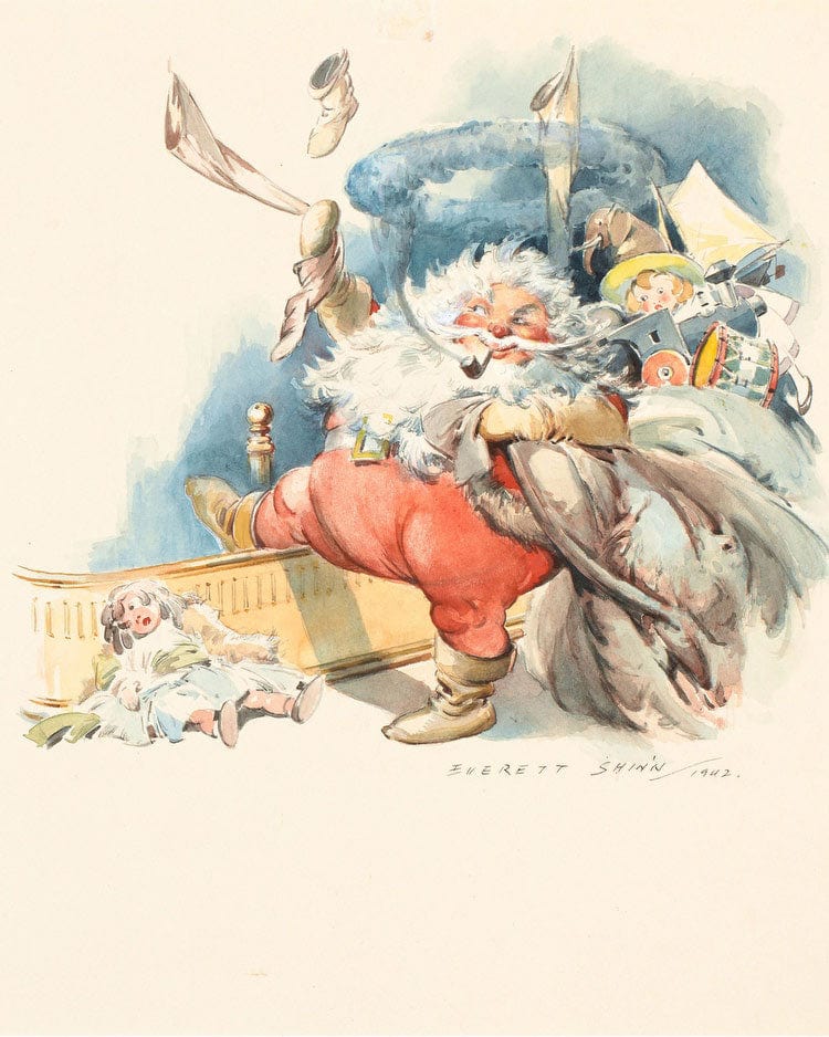 The Night Before Christmas Book Illustration 1942 By Everett Shinn Fine Art Print