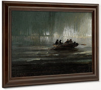 The Northern Lights Over Four Men In A Rowboat 1887 By Peder Balke Fine Art Print